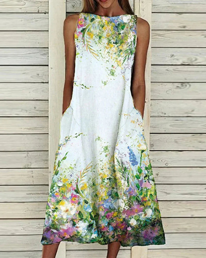 Zoey - Ladies summer midi dress with floral pattern