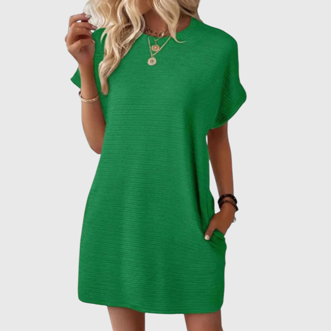 Pauline – Casual Minimalist Round Neck Summer Dress
