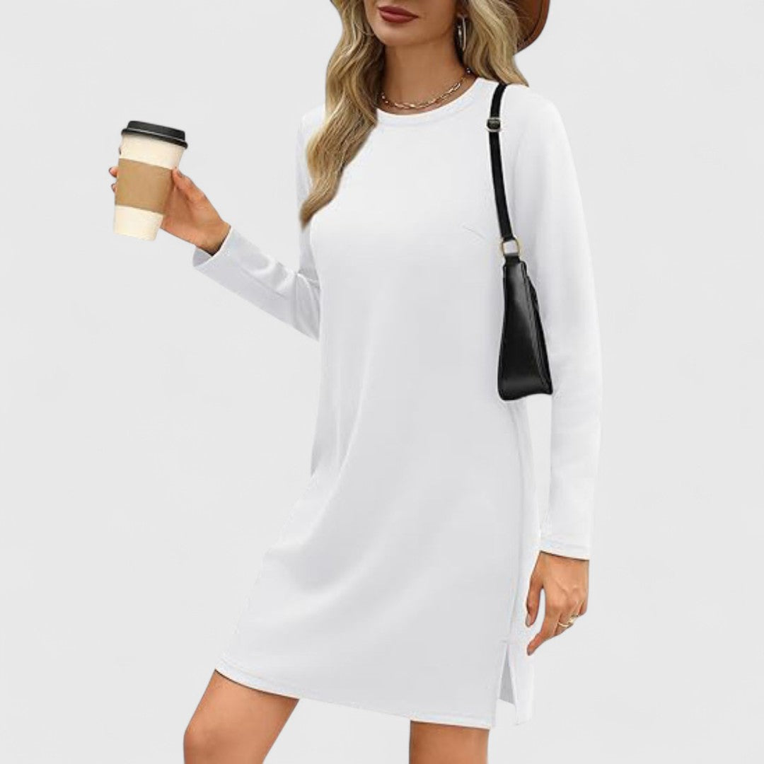 Irene - Casual Long Sleeve Round Neck Mini Dress