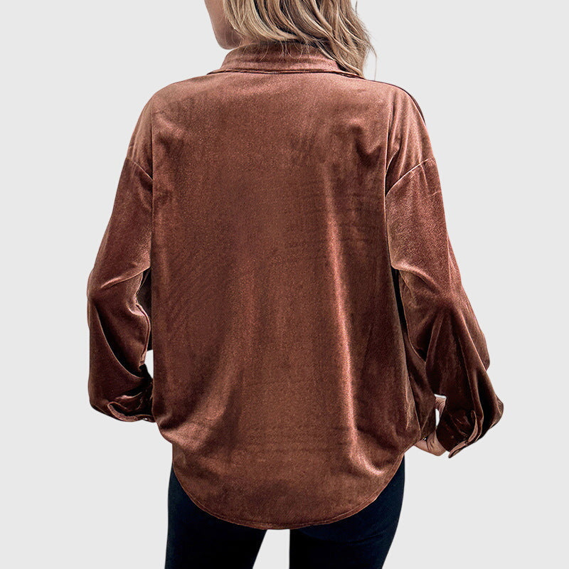 Clementine - Relaxed Velvet Shirt