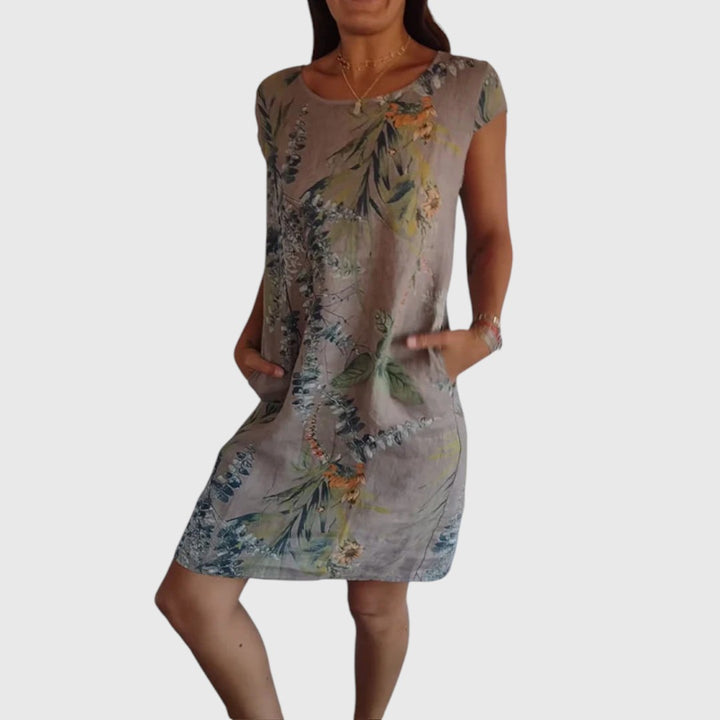 Frances - Leaf Print Dress