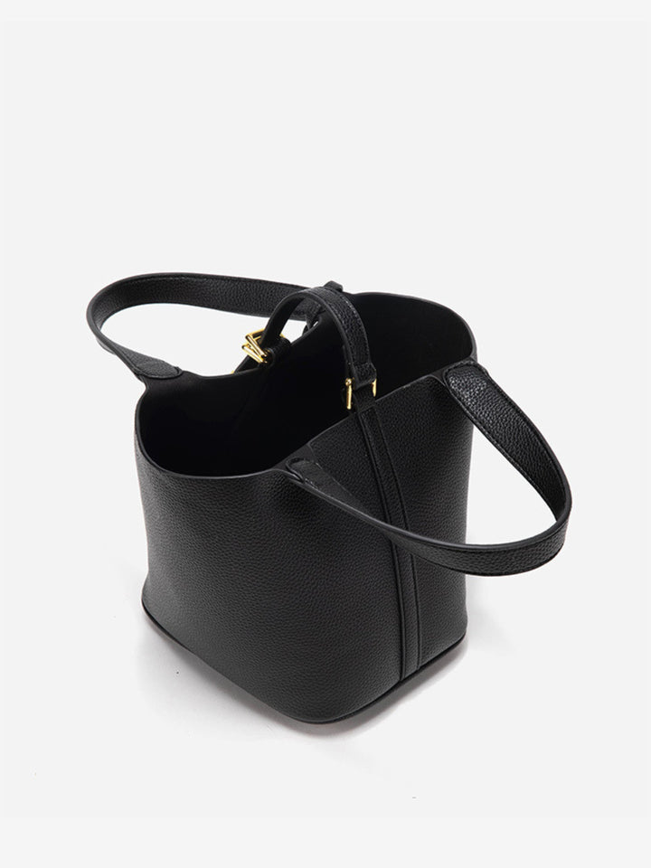 Glaiza | Sleek Gold-Lock Bucket Bag