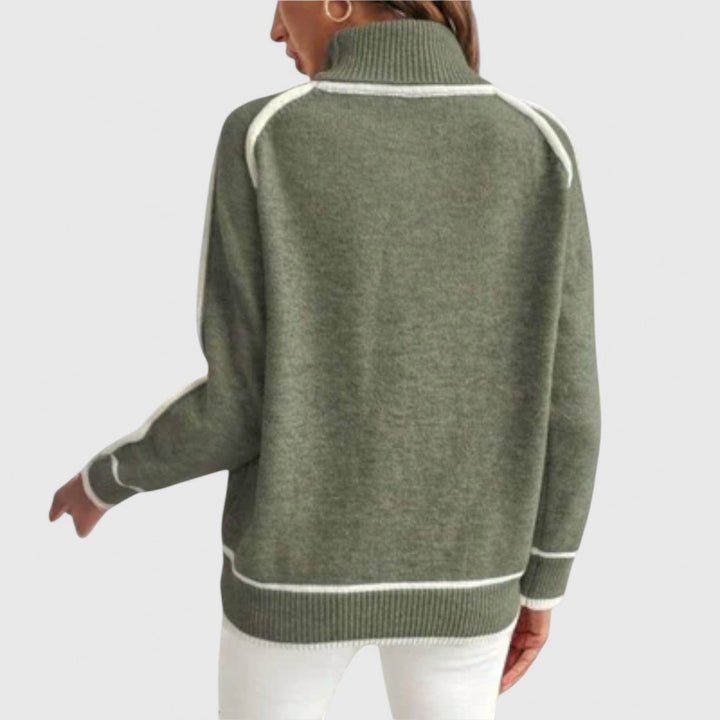 Christine - Luxurious Olive Green Knit Sweater