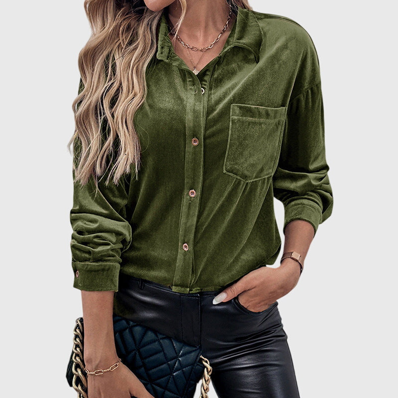 Clementine - Relaxed Velvet Shirt