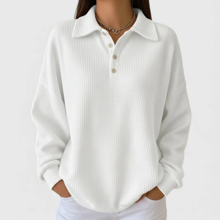 Ava - Soft Knit Polo Sweater