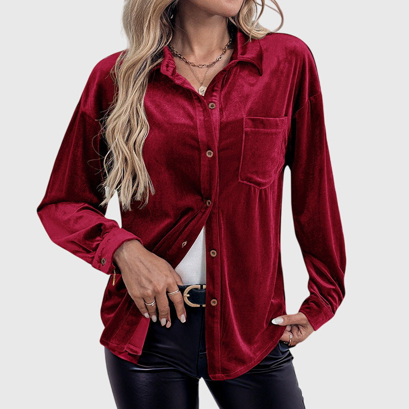 Clementine - Relaxed Velvet Shirt