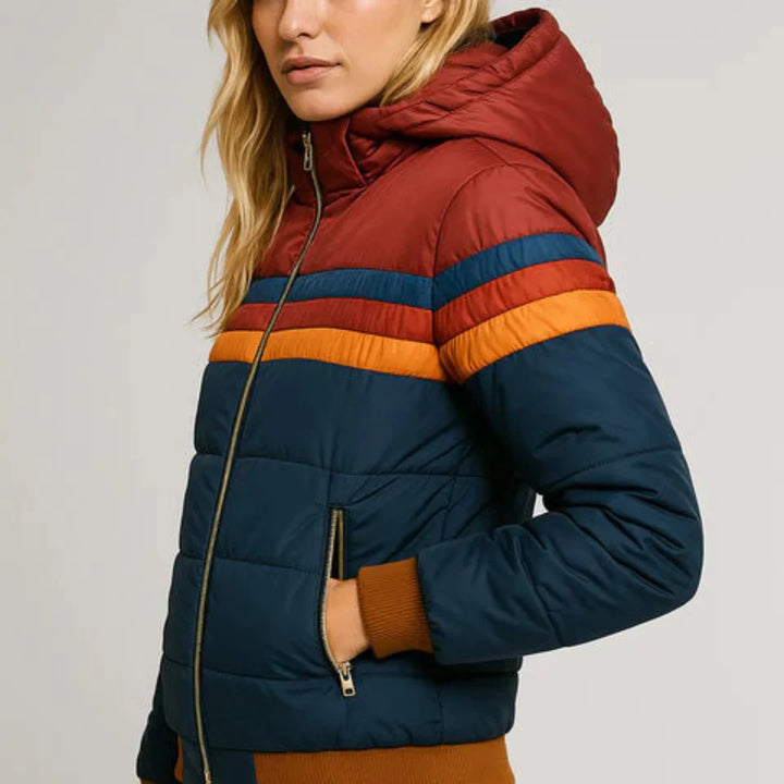 Sierra - Women’s Retro Striped Puffer Jacket