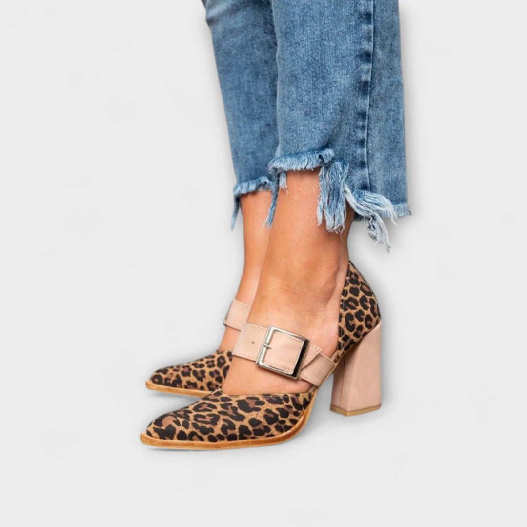Selvaya – Leopard Print Heeled Sandals