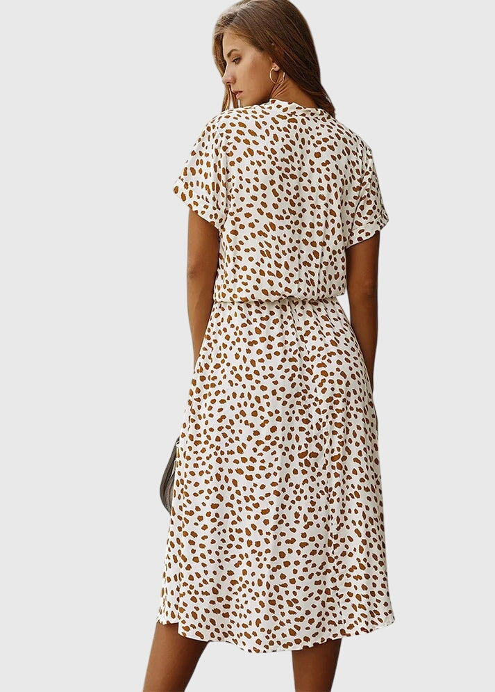 Amber | Printed V-Neck Dress