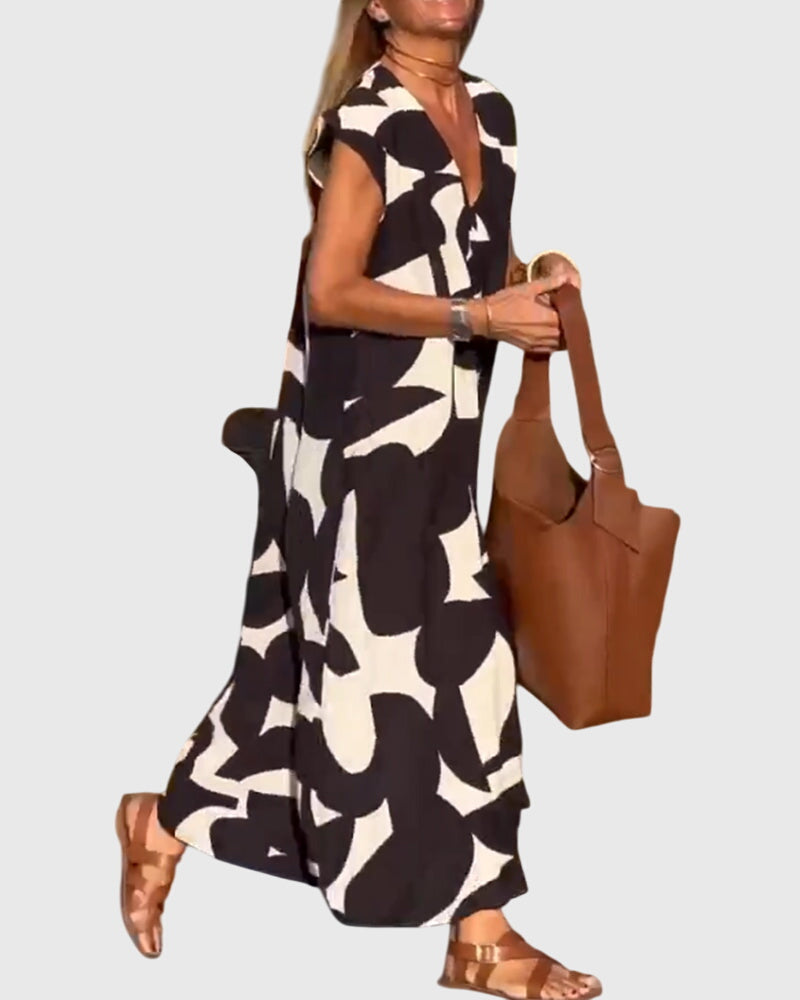 Clementine - Casual V-Neck Dress