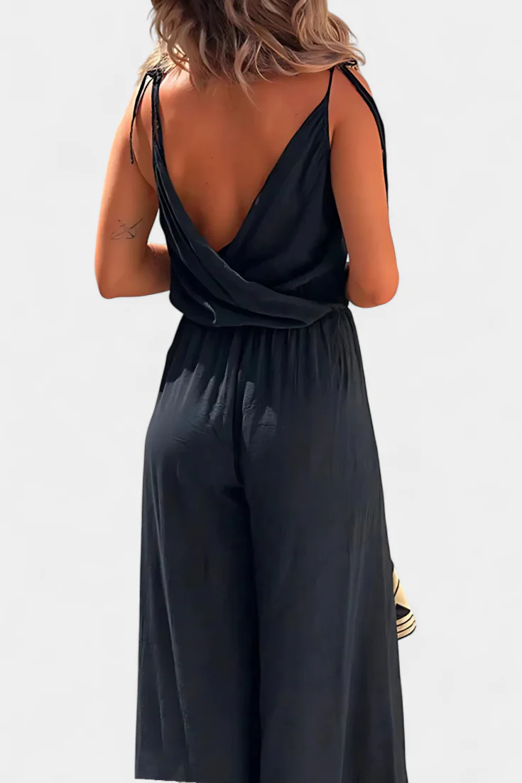 Lizzie - Washed Cotton Jumpsuit with Side Slits