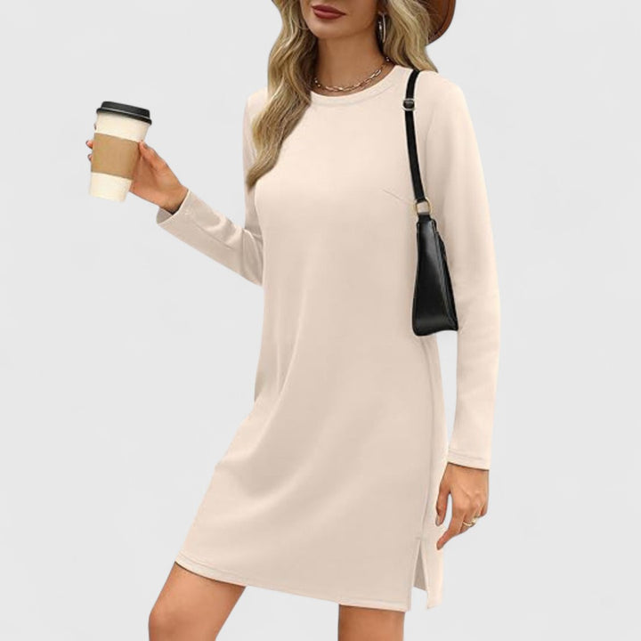 Irene - Casual Long Sleeve Round Neck Mini Dress