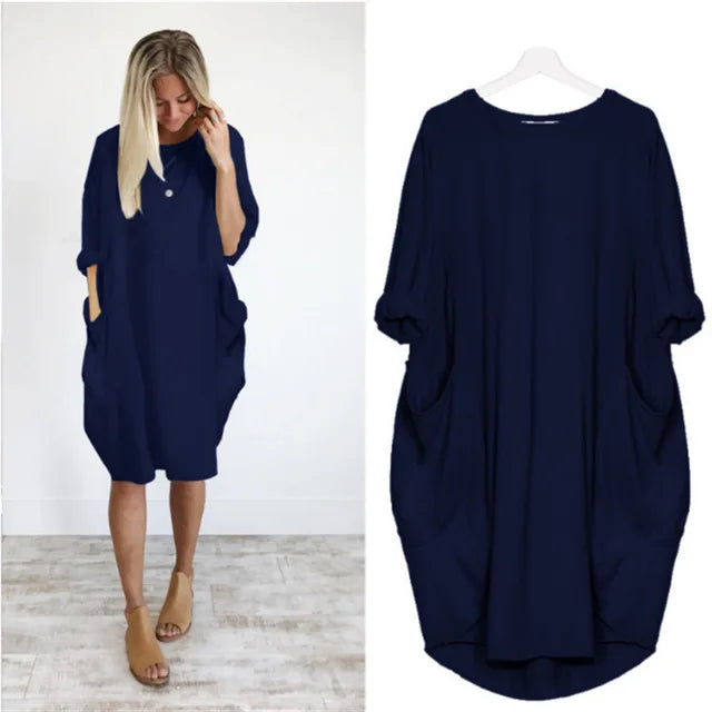 Erin - Rolled Sleeve Dress