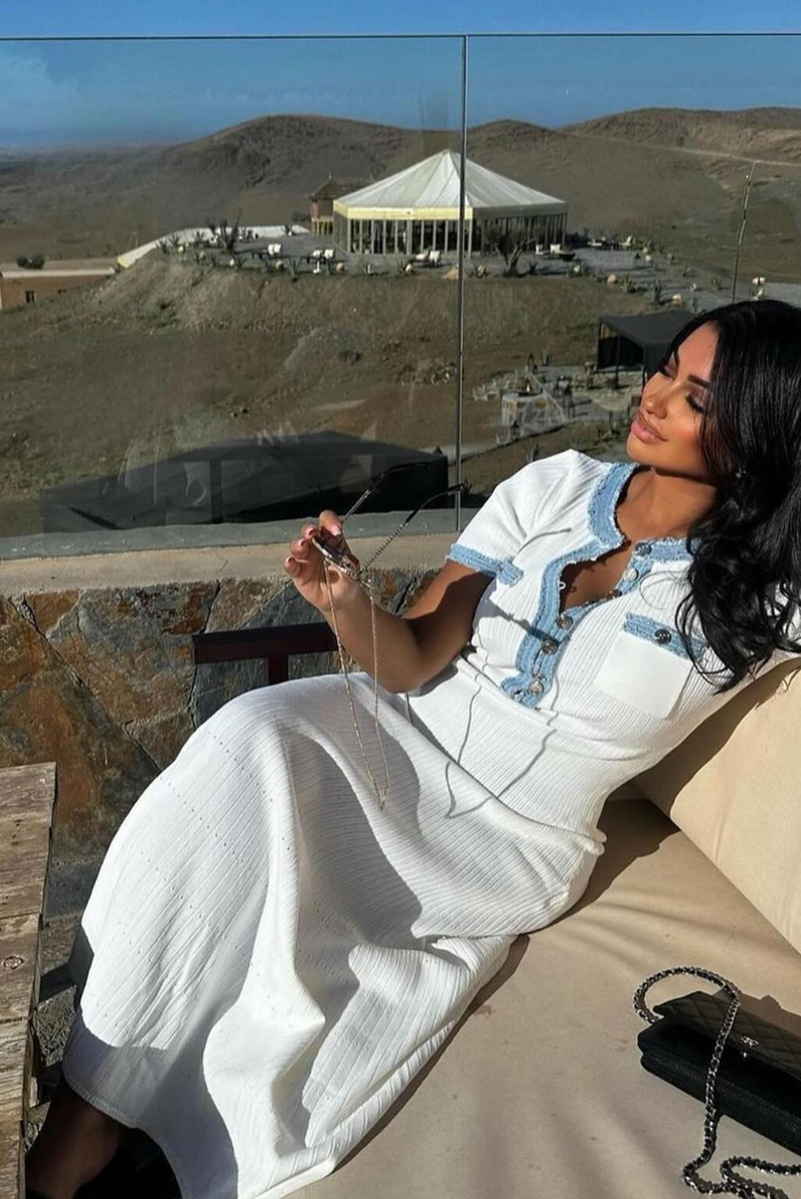 Rhoswen | Azure Collar Dress