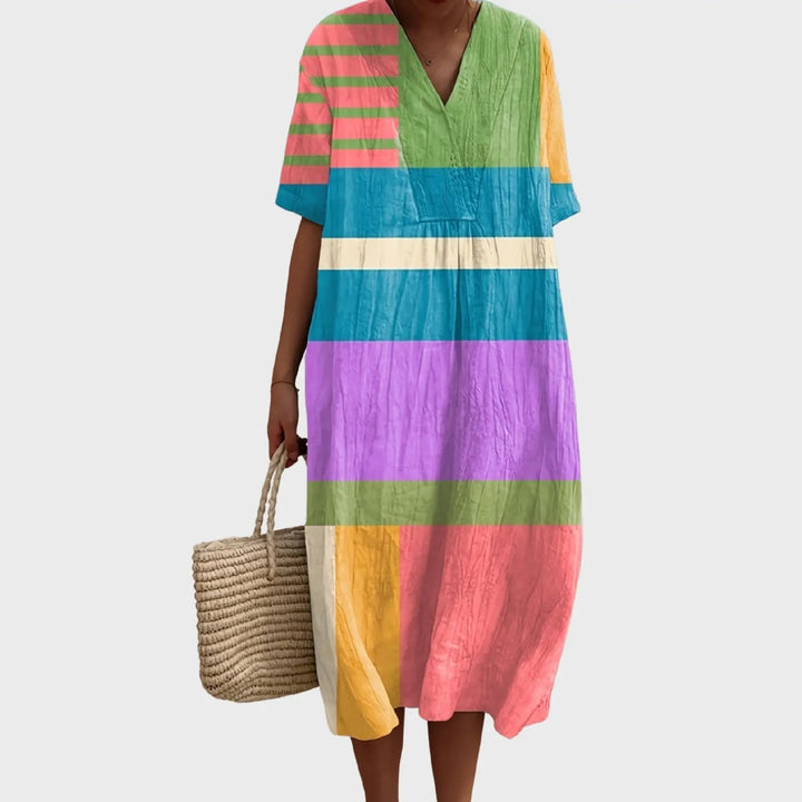 Pippa | Colourblock Breeze V-Neck Midi Dress