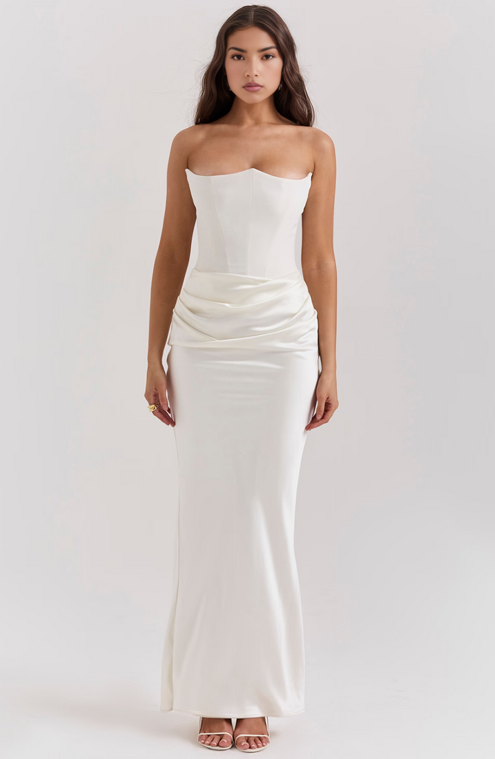 Kythira | Strapless Satin Dress