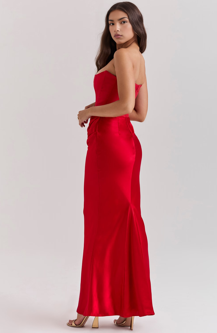 Kythira | Strapless Satin Dress