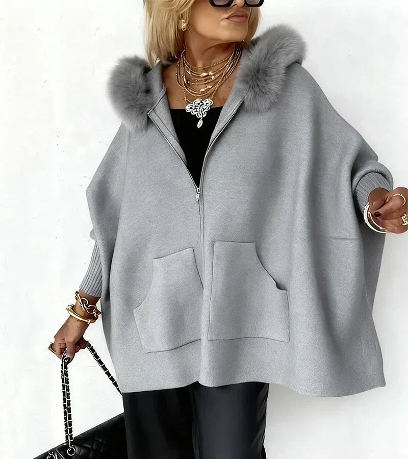 Pauline | Casual Hooded Coat with Fur Collar