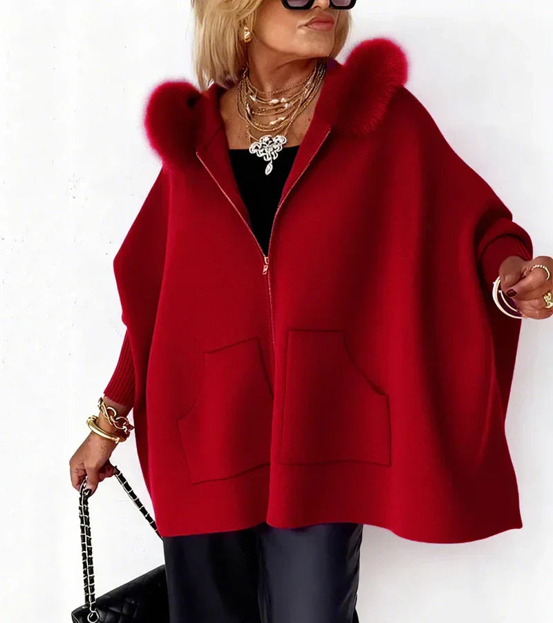 Pauline | Casual Hooded Coat with Fur Collar