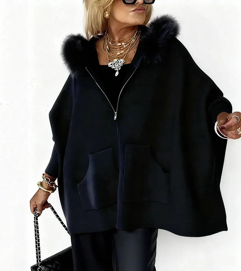Pauline | Casual Hooded Coat with Fur Collar