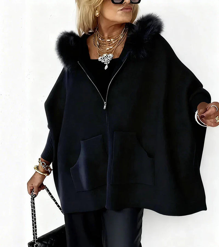 Pauline | Casual Hooded Coat with Fur Collar