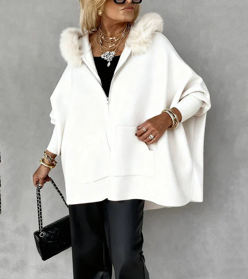 Pauline | Casual Hooded Coat with Fur Collar