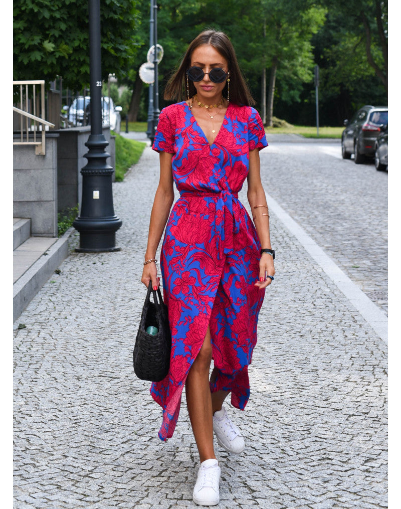 Amelie | Floral Wrap Midi Dress