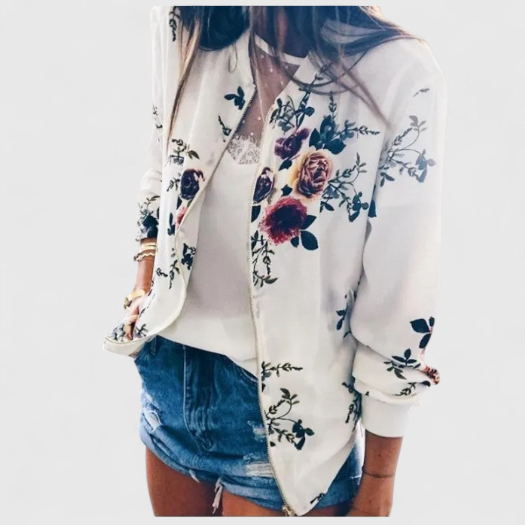 Margot – Elegant Floral Bomber Cardigan