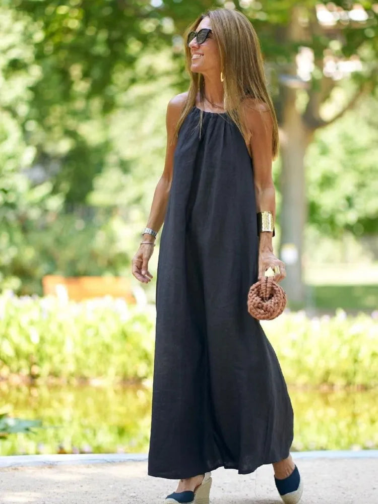 Georgina - Long Halter Dress