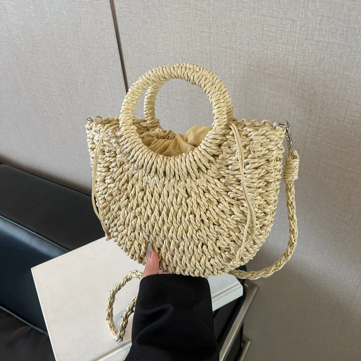 Handwoven Straw Crossbody Shoulder Bag