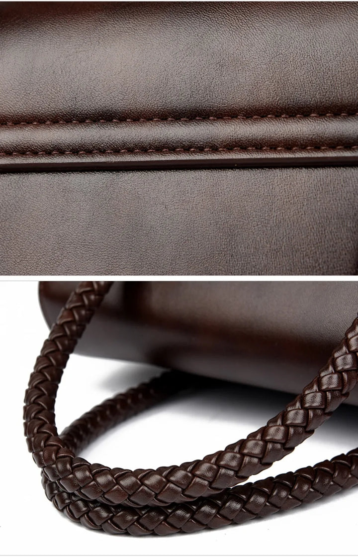 ronja™ – Classic Bag with Woven Handle and Gold Accents