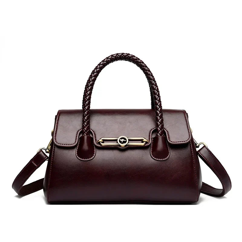 ronja™ – Classic Bag with Woven Handle and Gold Accents