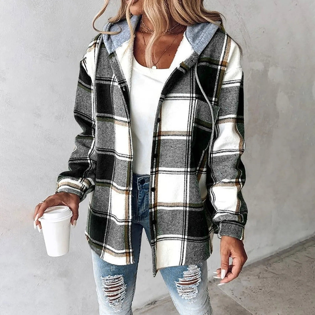 Mirelda - Cosy Plaid Hoodie Jacket
