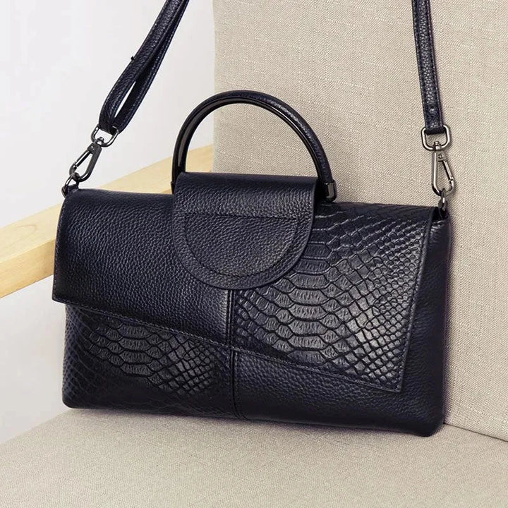 Structural Black Bag with Leather Look