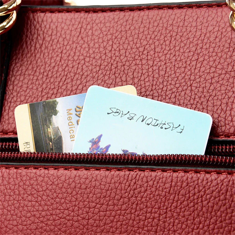 maria™ – Burgundy Handbag with Double Handles