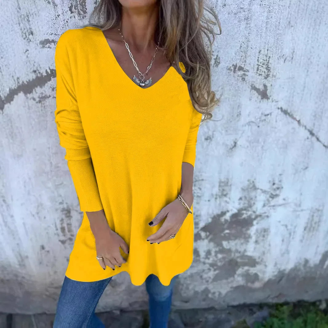 Sasha - Relaxed V-Neck Knit Tunic