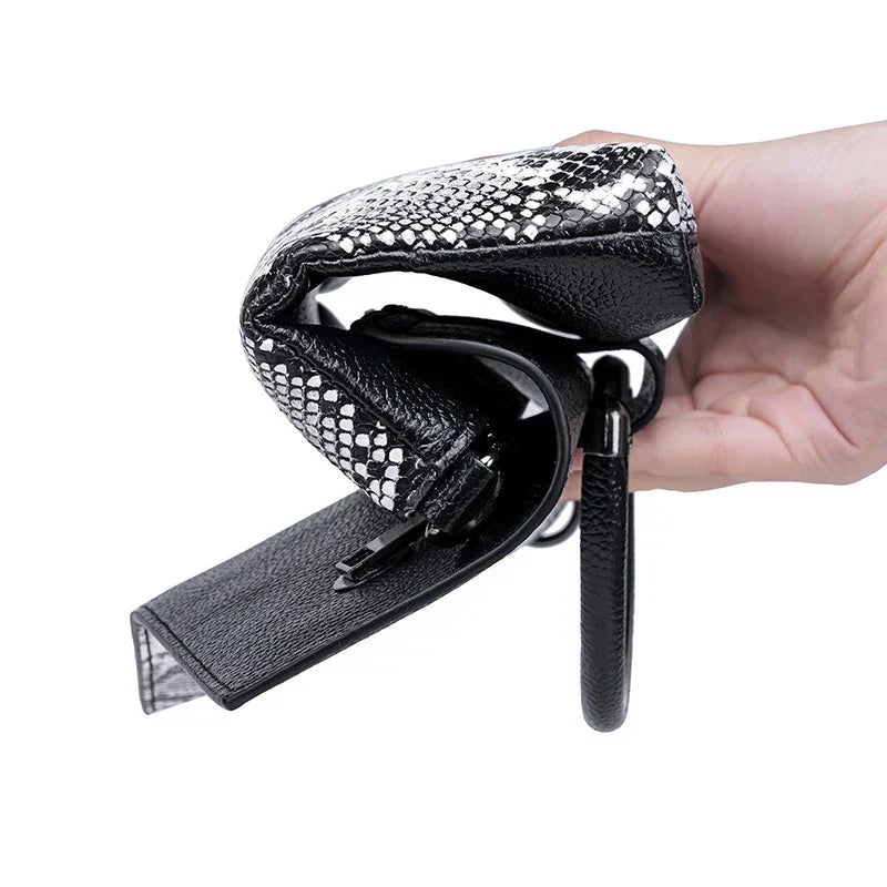 Structural Black Bag with Leather Look