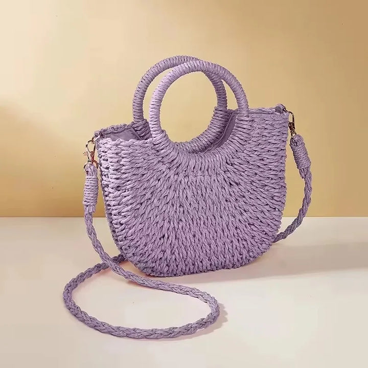 Handwoven Straw Crossbody Shoulder Bag