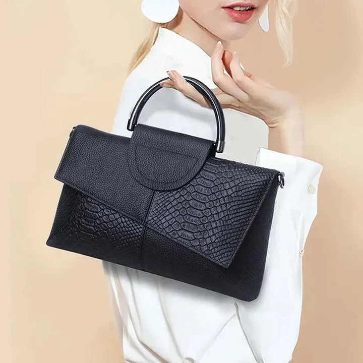 Structural Black Bag with Leather Look