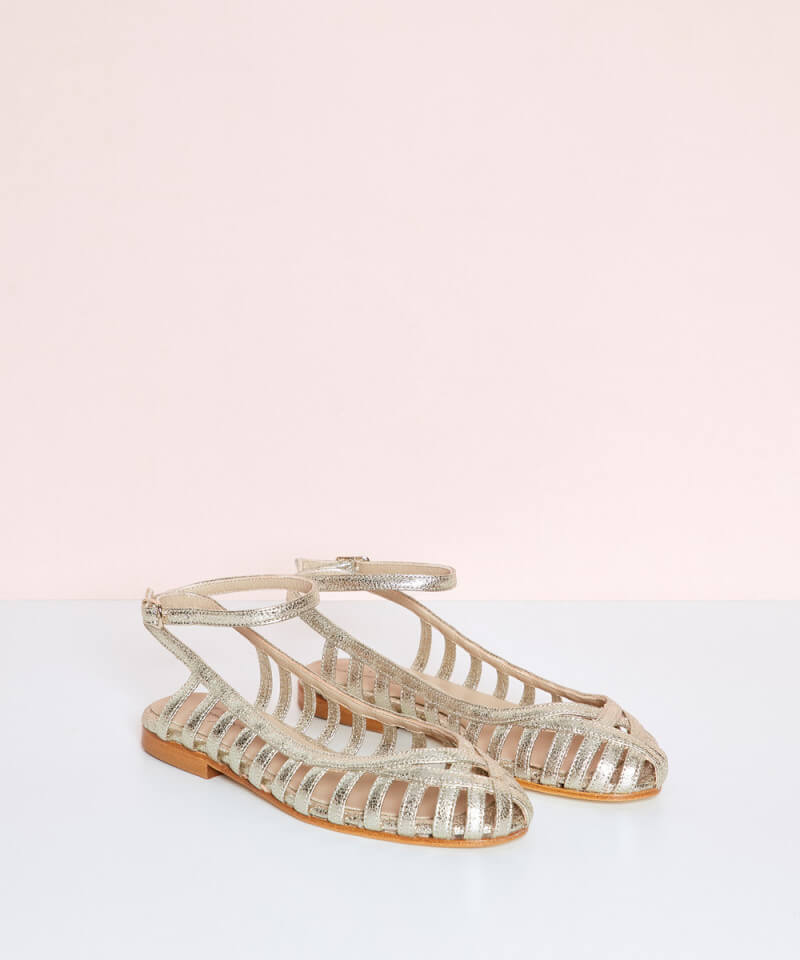GIADA | Elegant woven ballerina with ankle strap for a sophisticated style