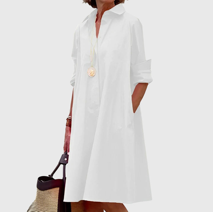 Carole - Women's midi dress with a flowing cut and effortless comfort