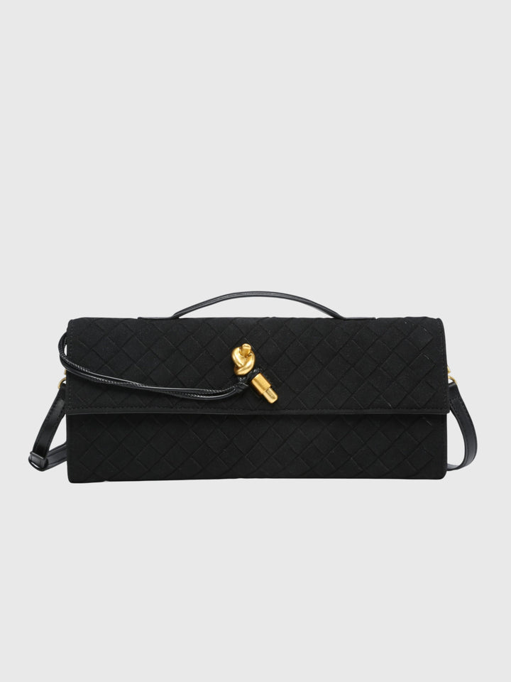 Cherry | Luxe Woven Suede Clutch