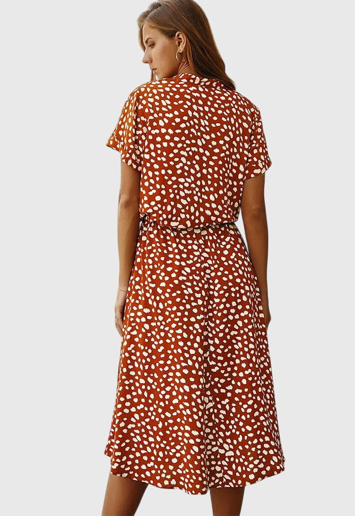 Amber | Printed V-Neck Dress
