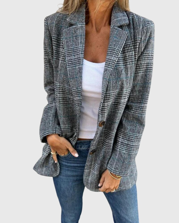 Abby - Classic Checkered Blazer