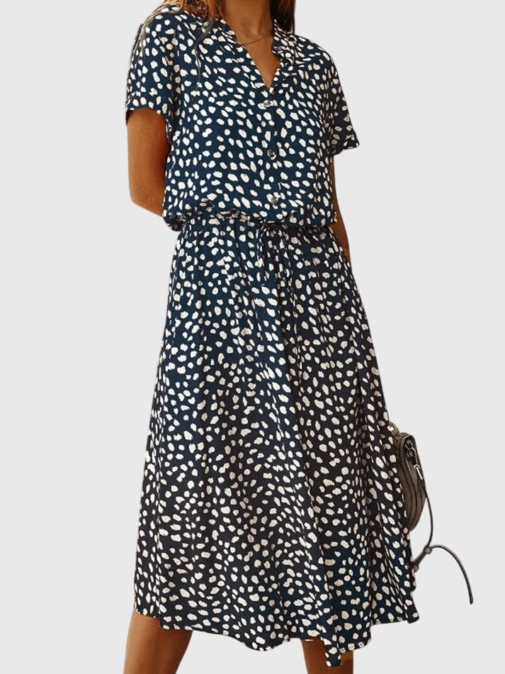 Amber | Printed V-Neck Dress