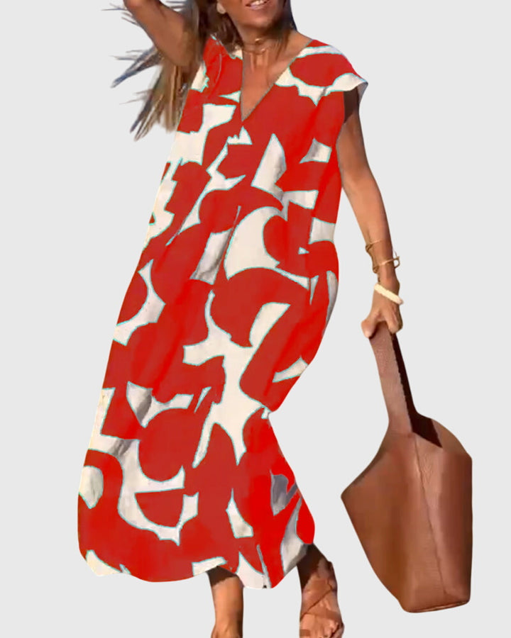 Clementine - Casual V-Neck Dress