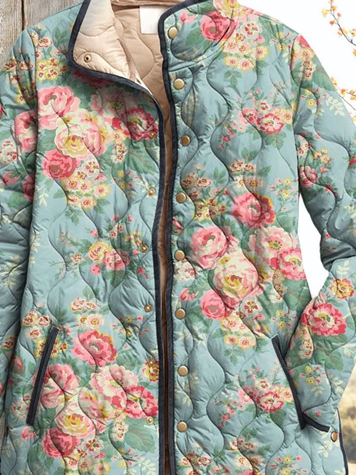 Quilted Floral Print Women's Jacket