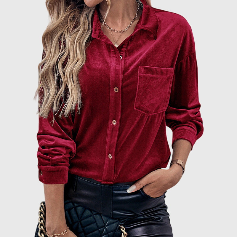 Clementine - Relaxed Velvet Shirt