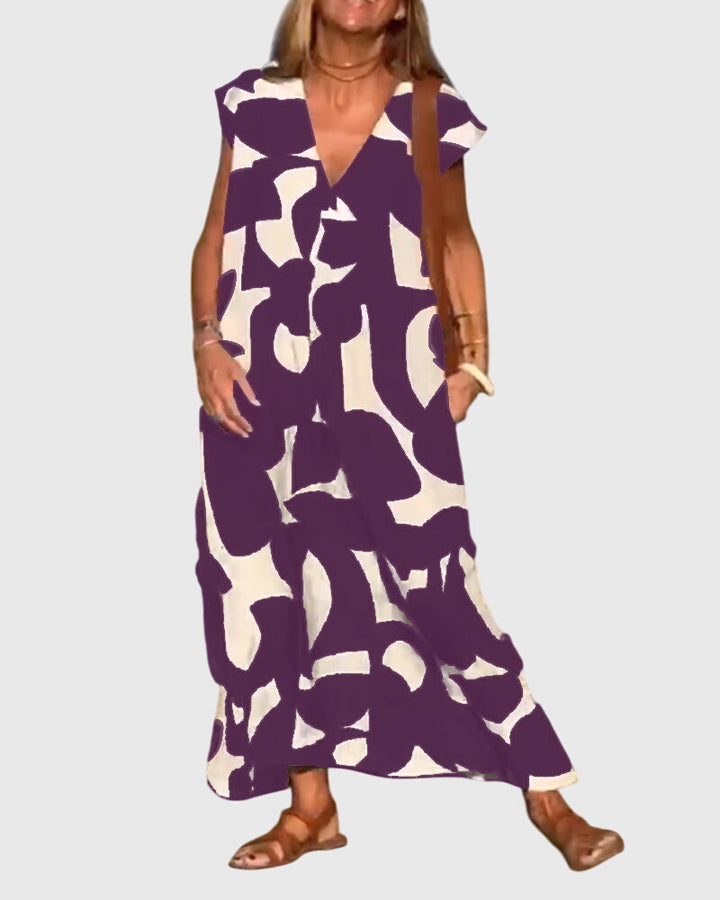 Clementine - Casual V-Neck Dress