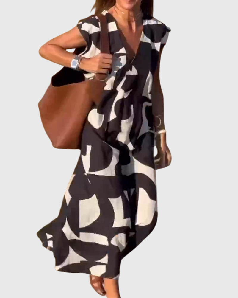 Clementine - Casual V-Neck Dress